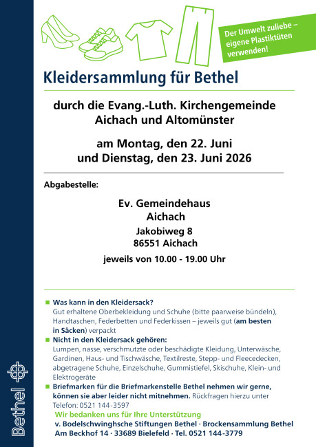 Kleidersammlung für Bethel